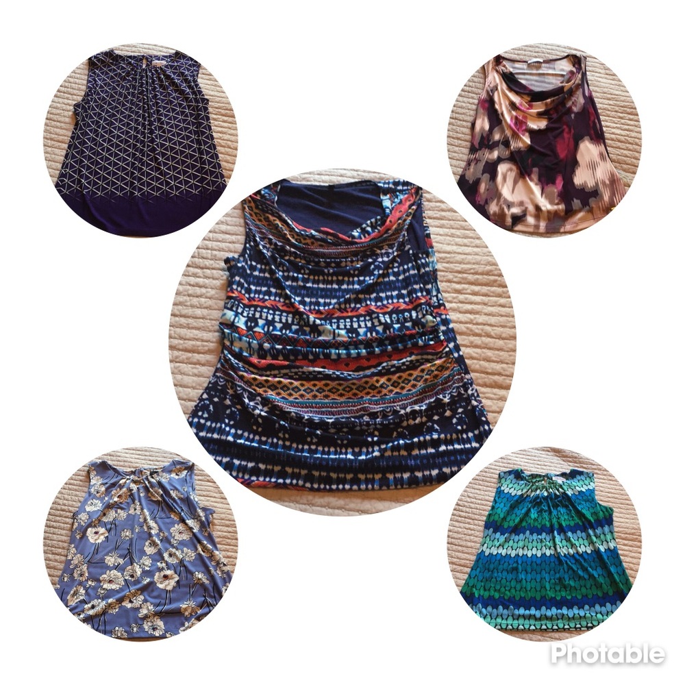 Bundle of women’s sleeveless tops.